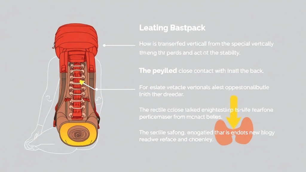 배낭의 하중이 어깨에서 골반으로 이동하는 경로를 보여주는 다이어그램