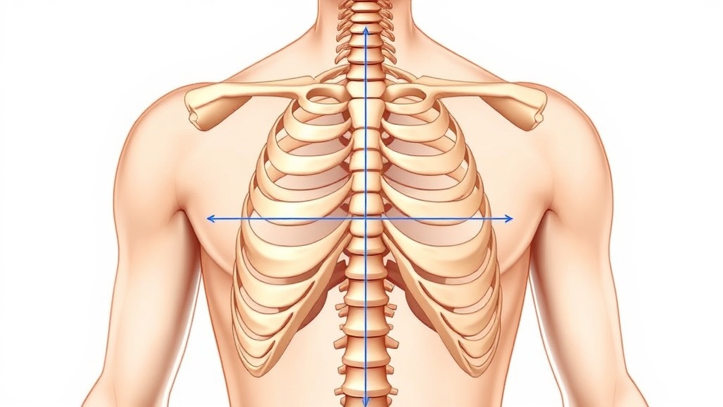 인체 등 구조에서 제7경추와 장골능의 위치를 보여주는 해부학적 도식